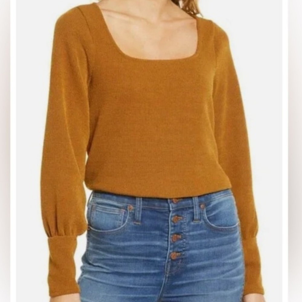 Madewell Women's Size Medium Top Tunic Sweater Ottoman Mustard Gold